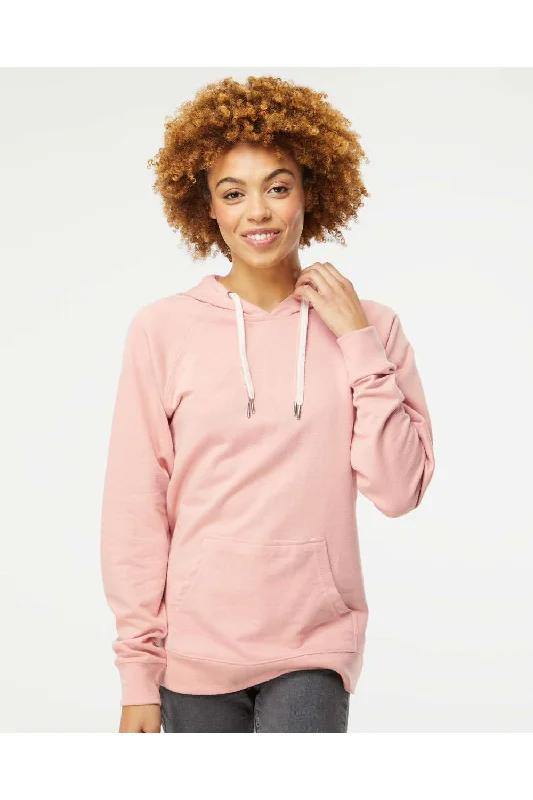 men's trendy hoodies -Independent Trading Co. Mens Icon Loopback Terry Hooded Sweatshirt Hoodie w/ Pouch Pocket - Rose Pink