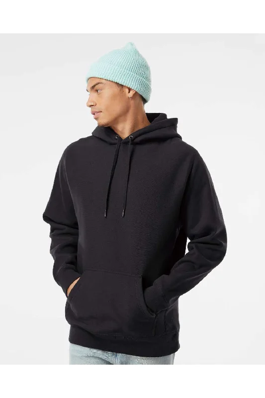 men's fleece-lined sweatshirts -Independent Trading Co. Mens Legend Hooded Sweatshirt Hoodie w/ Pouch Pocket - Black