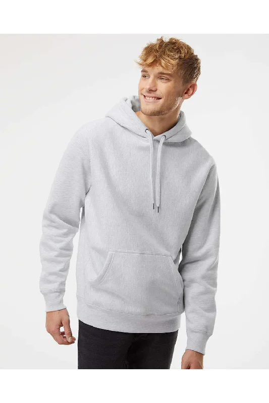 slim-fit hoodies for men -Independent Trading Co. Mens Legend Hooded Sweatshirt Hoodie w/ Pouch Pocket - Heather Grey