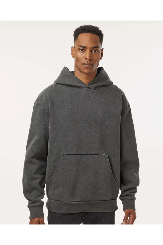 casual sweatshirts for men -Independent Trading Co. Mens Mainstreet Hooded Sweatshirt Hoodie w/ Pouch Pocket - Pigment Black