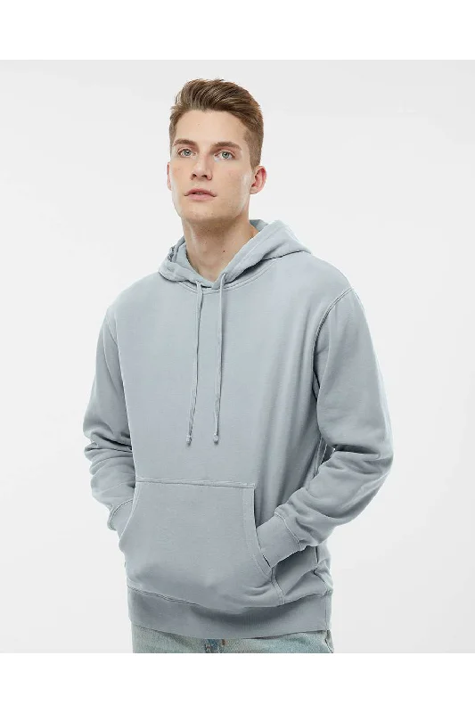 casual sweatshirts for men -Independent Trading Co. Mens Pigment Dyed Hooded Sweatshirt Hoodie w/ Pouch Pocket - Sage Green