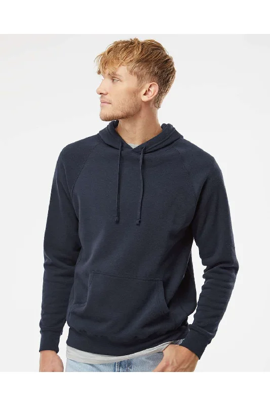 stylish men's hoodies -Independent Trading Co. Mens Special Blend Raglan Hooded Sweatshirt Hoodie w/ Pouch Pocket - Classic Navy Blue