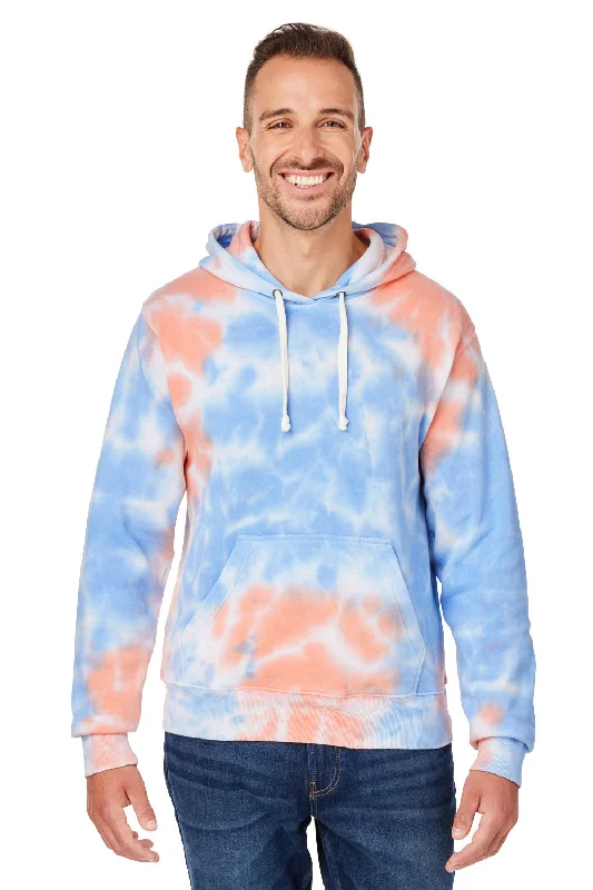 trendy hoodies for men -J America Mens Tie-Dye Hooded Sweatshirt Hoodie w/ Pouch Pocket - Sunset