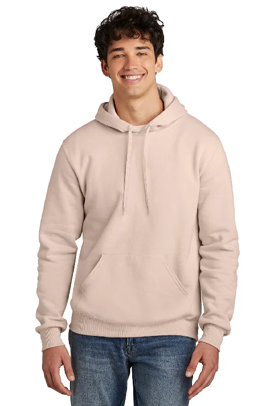 men's oversized sweatshirts -Jerzees Mens Eco Premium Moisture Wicking Hooded Sweatshirt Hoodie w/ Pouch Pocket - Blush Pink