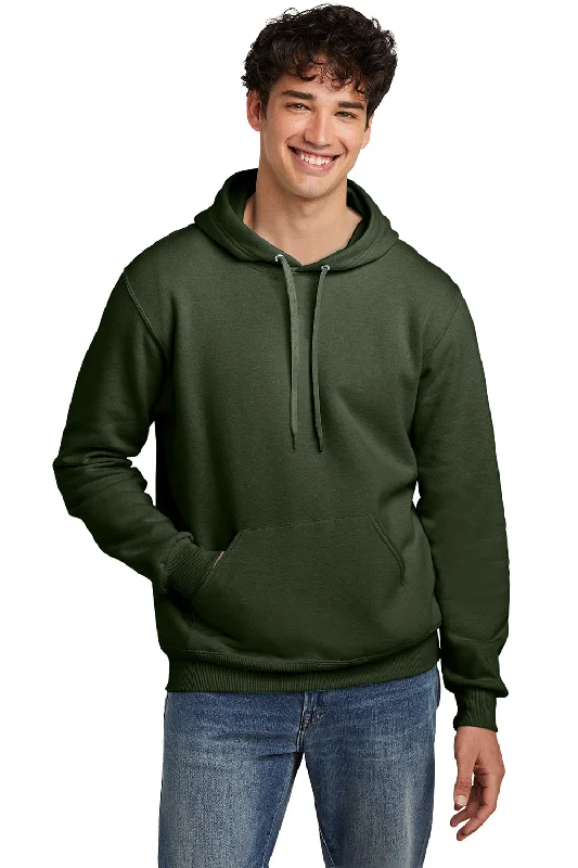 plain hoodies for men -Jerzees Mens Eco Premium Moisture Wicking Hooded Sweatshirt Hoodie w/ Pouch Pocket - Heather Military Green