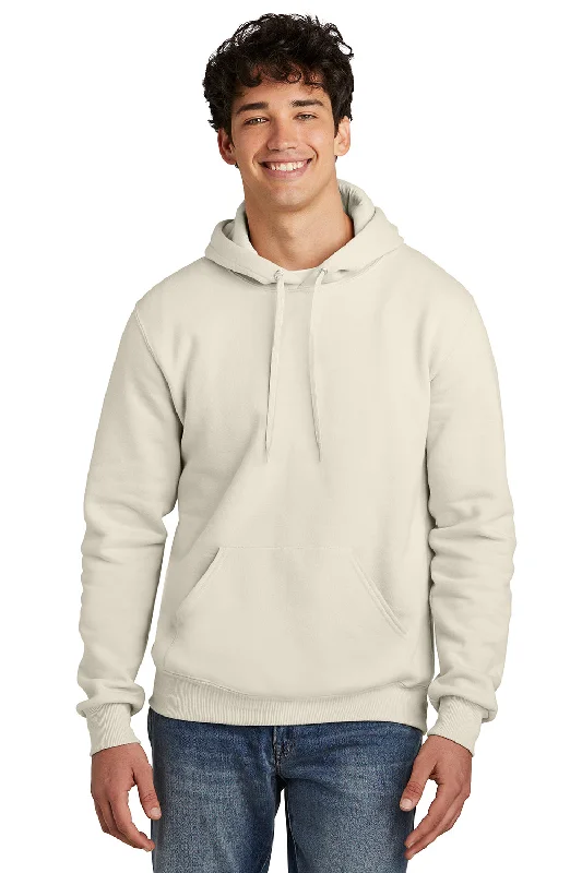 men's fashion hoodies -Jerzees Mens Eco Premium Moisture Wicking Hooded Sweatshirt Hoodie w/ Pouch Pocket - Heather Sweet Cream