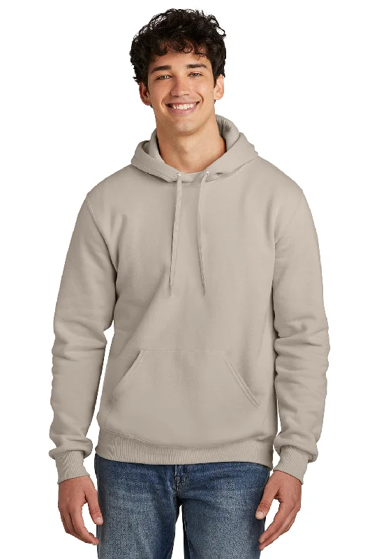 men's hoodies for gym -Jerzees Mens Eco Premium Moisture Wicking Hooded Sweatshirt Hoodie w/ Pouch Pocket - Putty