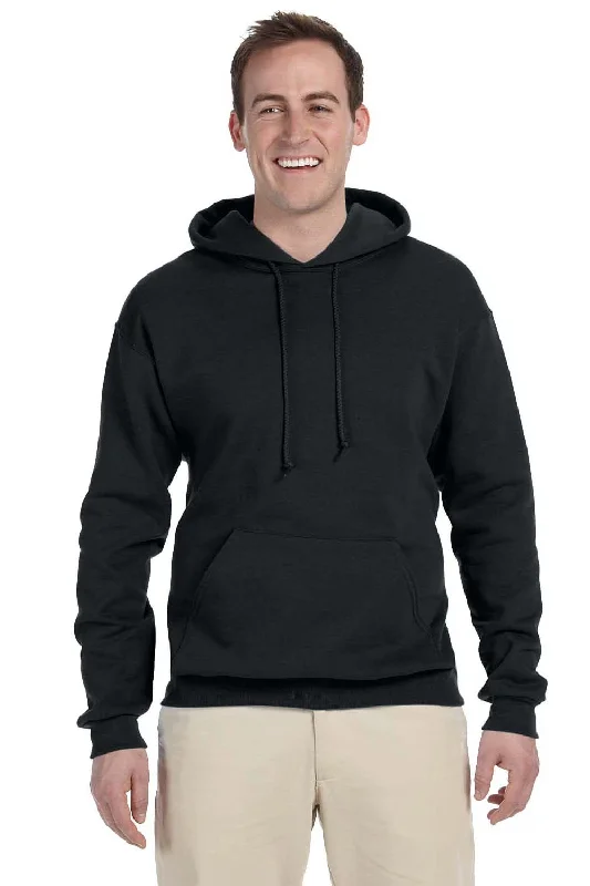 men's hoodies for gym -Jerzees Mens NuBlend Pill Resistant Fleece Hooded Sweatshirt Hoodie w/ Pouch Pocket - Black