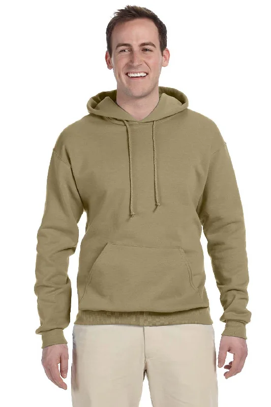 pullover hoodies for men -Jerzees Mens NuBlend Pill Resistant Fleece Hooded Sweatshirt Hoodie w/ Pouch Pocket - Khaki