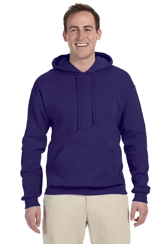 oversized hoodies for men -Jerzees Mens NuBlend Pill Resistant Fleece Hooded Sweatshirt Hoodie w/ Pouch Pocket - Deep Purple