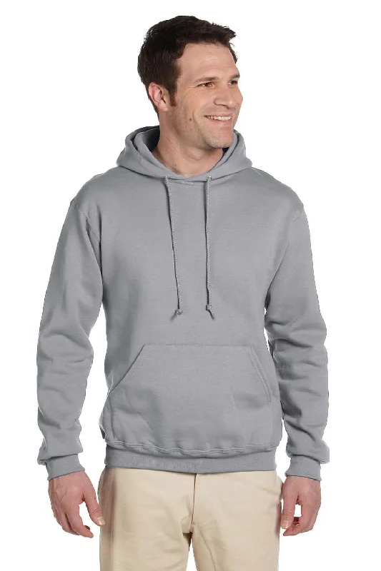 men's fashion hoodies -Jerzees Mens Super Sweats NuBlend Pill Resistant Fleece Hooded Sweatshirt Hoodie w/ Pouch Pocket - Oxford Grey