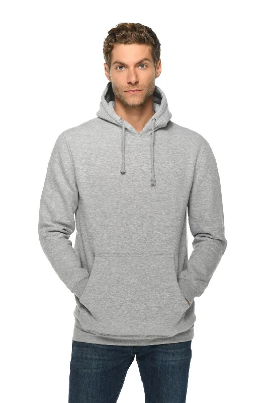 sports sweatshirts for men -Lane Seven Mens Hooded Sweatshirt Hoodie w/ Pouch Pocket - Heather Grey