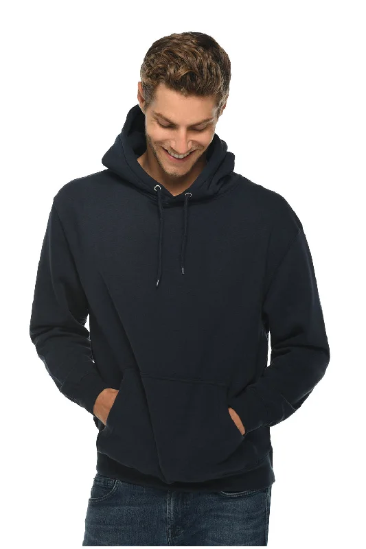 men's classic pullovers -Lane Seven Mens Premium Hooded Sweatshirt Hoodie w/ Pouch Pocket - Navy Blue