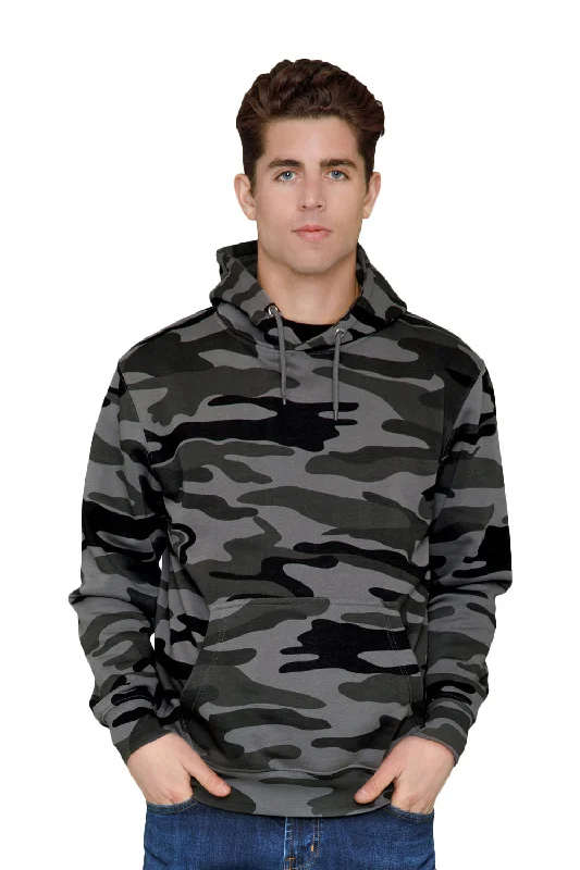 fleece sweatshirts for men -Lane Seven Mens Premium Hooded Sweatshirt Hoodie w/ Pouch Pocket - Slate Camo