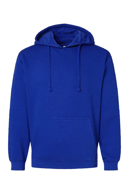 modern hoodies for men -LAT Mens Elevated Fleece Basic Hooded Sweatshirt Hoodie w/ Pouch Pocket - Royal Blue