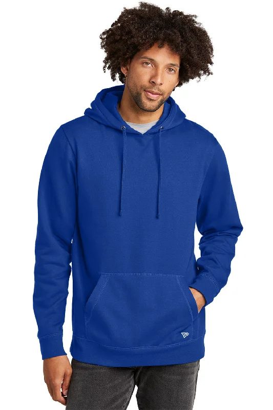 fleece hoodies for men -New Era Mens Comeback Fleece Hooded Sweatshirt Hoodie w/ Pouch Pocket - Royal Blue