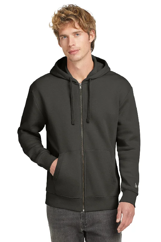 men's hoodie sweatshirt -New Era Mens Heritage Fleece Full Zip Hooded Sweatshirt Hoodie w/ Pockets - Graphite Grey - New