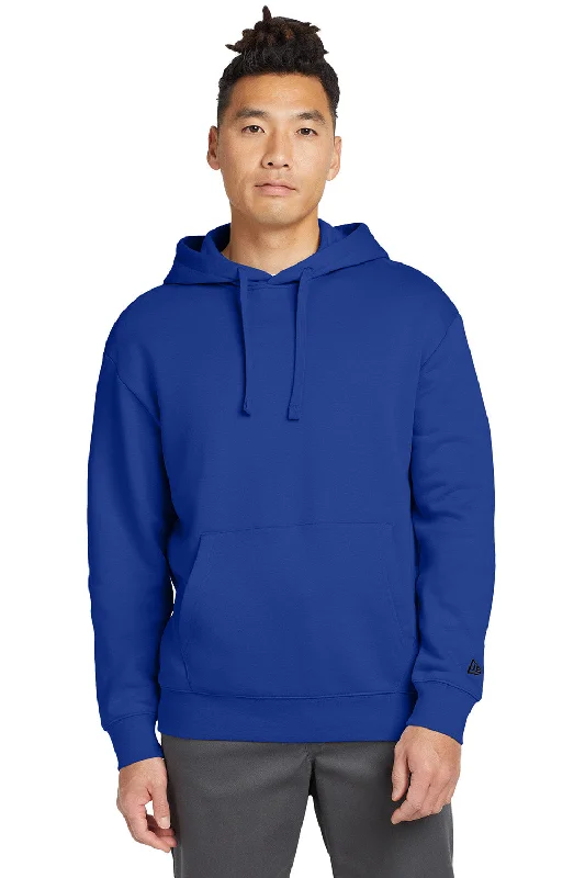 men's fashion hoodies -New Era Mens Heritage Fleece Hooded Sweatshirt Hoodie w/ Pouch Pocket - Royal Blue - New