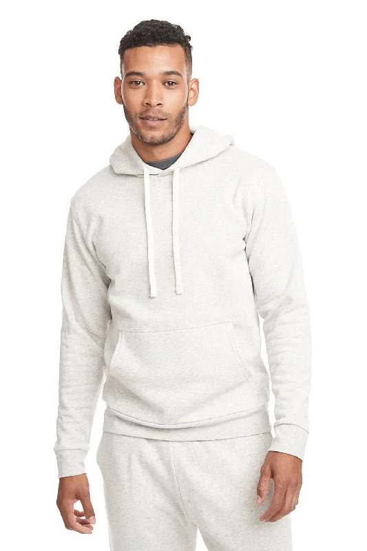 hoodie jackets for men -Next Level Mens Malibu Hooded Sweatshirt Hoodie w/ Pouch Pocket - Oatmeal