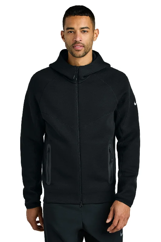 vintage-style hoodies for men -Nike Mens Tech Fleece Full Zip Hooded Sweatshirt Hoodie w/ Pockets - Black - New