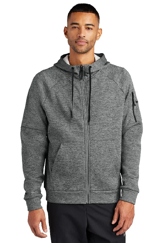 oversized sweatshirts for men -Nike Mens Therma-Fit Fleece Full Zip Hooded Sweatshirt Hoodie w/ Pockets - Heather Charcoal Grey - New