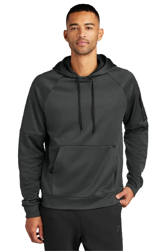 comfortable hoodies for men -Nike Mens Therma-Fit Fleece Hooded Sweatshirt Hoodie w/ Pouch Pocket - Anthracite Grey - New