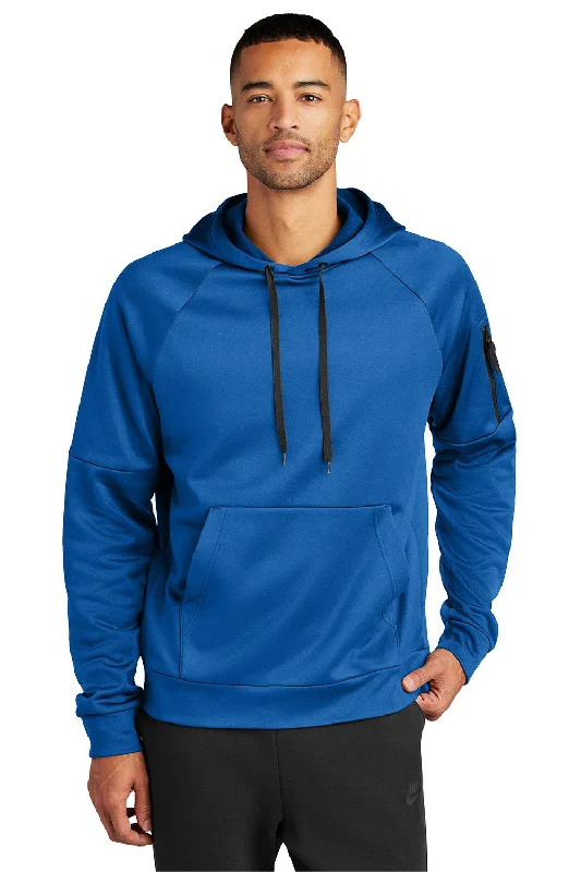 oversized hoodies for men -Nike Mens Therma-Fit Fleece Hooded Sweatshirt Hoodie w/ Pouch Pocket - Game Royal Blue - New