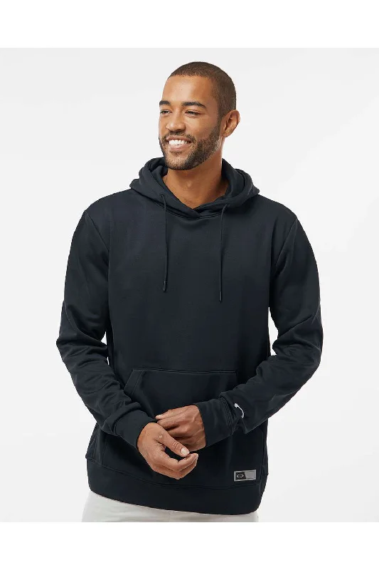 men's fleece-lined sweatshirts -Oakley Mens Team Issue Hydrolix Hooded Sweatshirt Hoodie w/ Pouch Pocket - Blackout