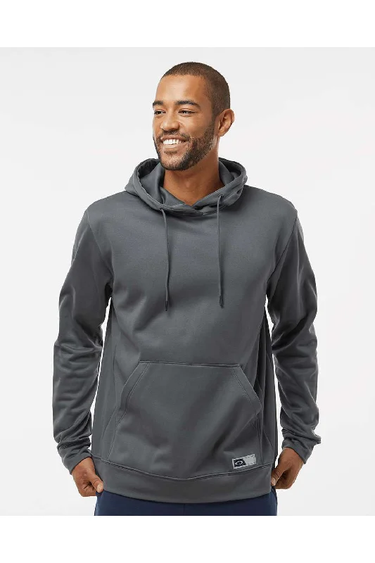 eco-friendly hoodies for men -Oakley Mens Team Issue Hydrolix Hooded Sweatshirt Hoodie w/ Pouch Pocket - Forged Iron Grey