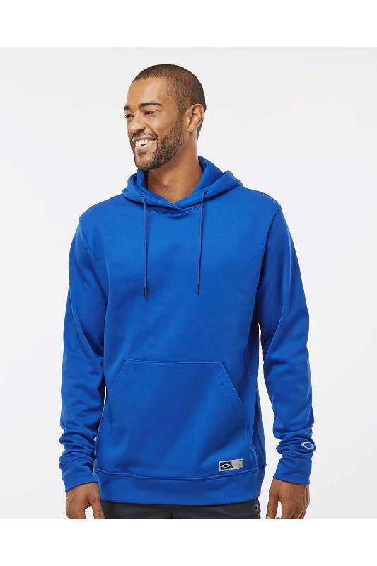 men's winter sweatshirts -Oakley Mens Team Issue Hydrolix Hooded Sweatshirt Hoodie w/ Pouch Pocket - Team Royal Blue