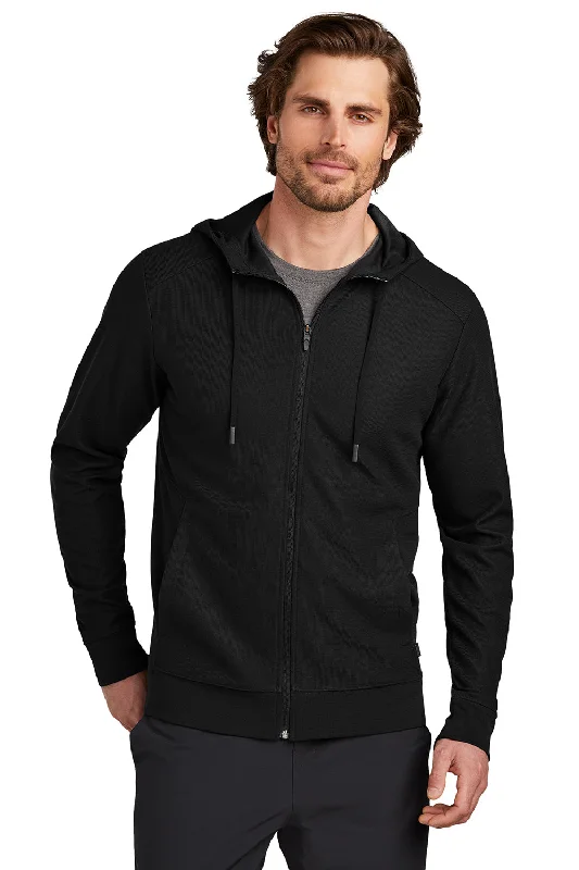 winter-ready sweatshirts for men -Ogio Mens Revive Full Zip Hooded Sweatshirt Hoodie w/ Pockets - Blacktop