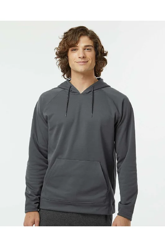 trendy hoodies for men -Paragon Mens Vail Performance Moisture Wicking Fleece Hooded Sweatshirt Hoodie w/ Pouch Pocket - Graphite Grey