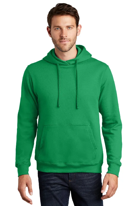 custom hoodie sweatshirts for men -Port & Company Mens Fan Favorite Fleece Hooded Sweatshirt Hoodie w/ Pouch Pocket - Athletic Kelly Green