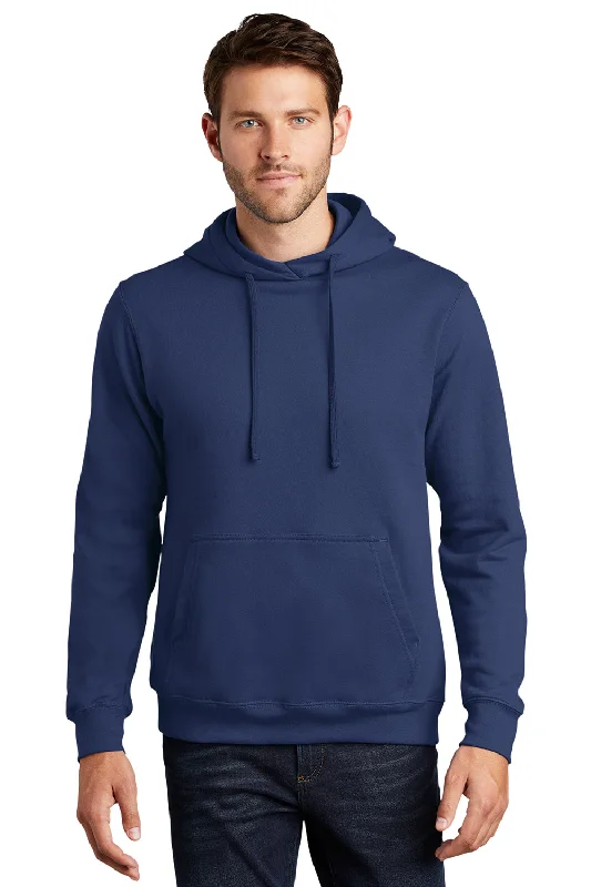 stylish hoodies for men -Port & Company Mens Fan Favorite Fleece Hooded Sweatshirt Hoodie w/ Pouch Pocket - Team Navy Blue