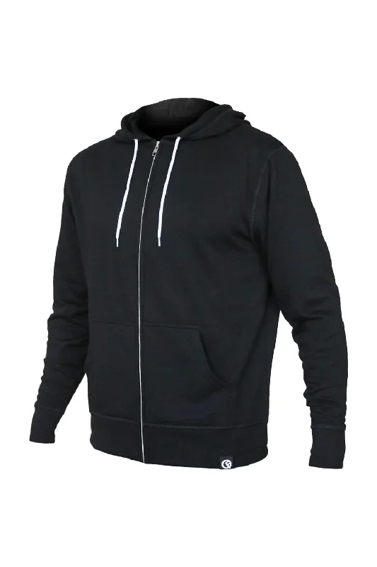 fashion sweatshirts for men -Quikflip Mens 2-in-1 Hero Lite Full Zip Hooded Sweatshirt Hoodie w/ Pockets - Black