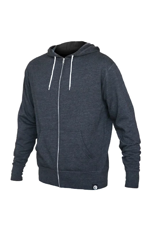 luxury hoodies for men -Quikflip Mens 2-in-1 Hero Lite Full Zip Hooded Sweatshirt Hoodie w/ Pockets - Charcoal Grey