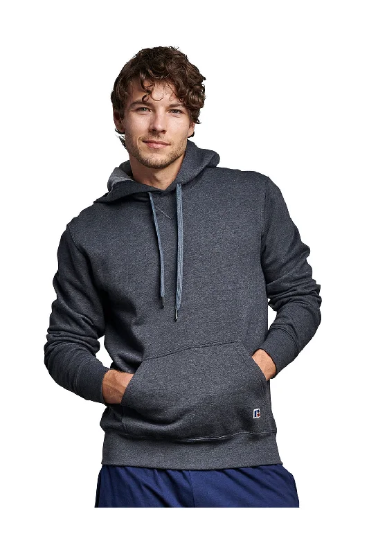 men's athletic hoodies -Russell Athletic Mens Classic Hooded Sweatshirt Hoodie w/ Pouch Pocket - Heather Charcoal Grey - Closeout