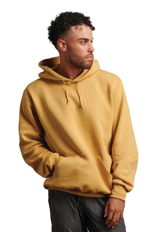 men's soft sweatshirts -Russell Athletic Mens Dri-Power Moisture Wicking Hooded Sweatshirt Hoodie w/ Pouch Pocket - Almond