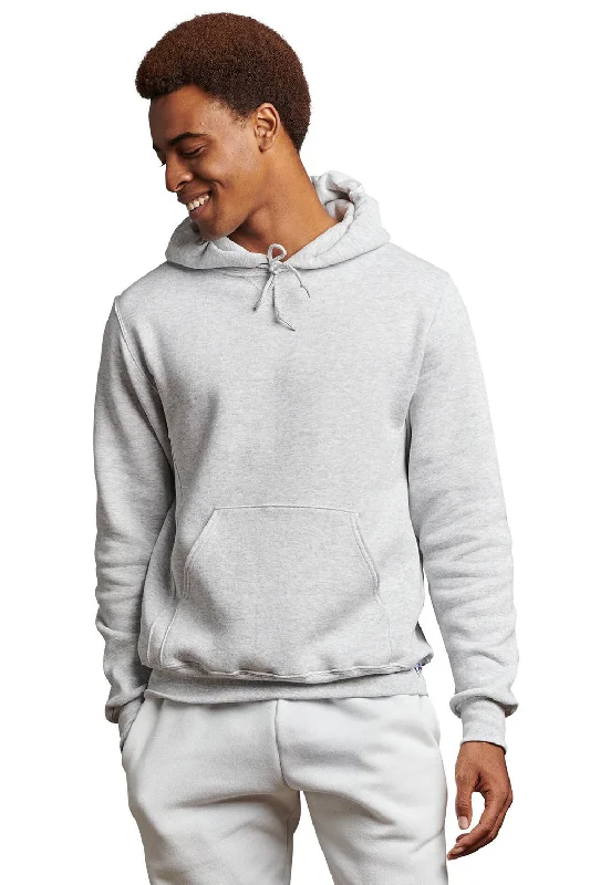 men's hoodies for cold weather -Russell Athletic Mens Dri-Power Moisture Wicking Hooded Sweatshirt Hoodie w/ Pouch Pocket - Ash Grey