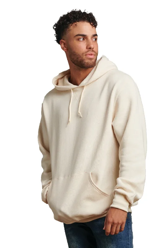 men's winter sweatshirts -Russell Athletic Mens Dri-Power Moisture Wicking Hooded Sweatshirt Hoodie w/ Pouch Pocket - Vintage White