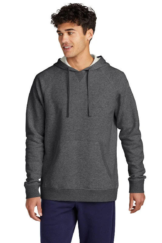 oversized sweatshirts for men -Sport-Tek Mens Drive Fleece Hooded Sweatshirt Hoodie w/ Pouch Pocket - Heather Graphite Grey