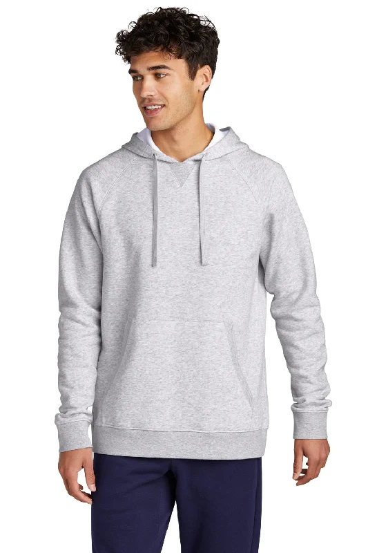 sports sweatshirts for men -Sport-Tek Mens Drive Fleece Hooded Sweatshirt Hoodie w/ Pouch Pocket - Heather Grey