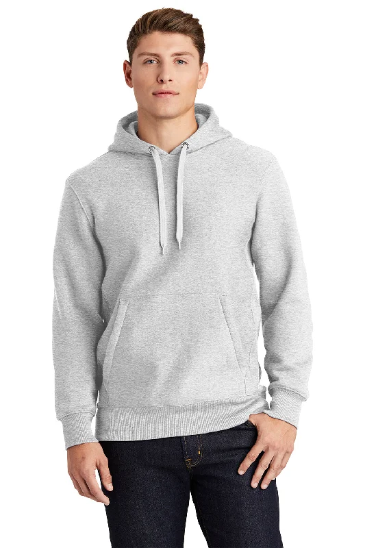 men's crewneck hoodies -Sport-Tek Mens Fleece Hooded Sweatshirt Hoodie w/ Pouch Pocket - Black