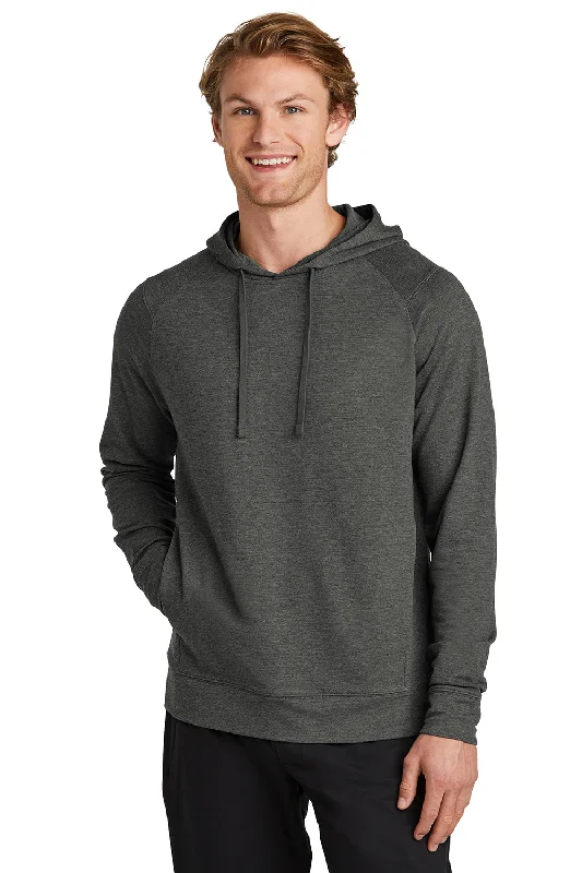 men's oversized sweatshirts -Sport-Tek Mens Flex Fleece Moisture Wicking Hooded Sweatshirt Hoodie w/ Pockets - Heather Dark Grey