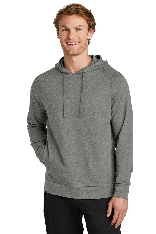 hoodies for men with pockets -Sport-Tek Mens Flex Fleece Moisture Wicking Hooded Sweatshirt Hoodie w/ Pockets - Heather Light Grey