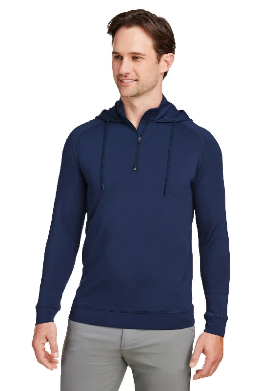 cotton hoodies for men -Swannies Golf Mens Vandyke 1/4 Zip Hooded  Sweatshirt Hoodie - Navy Blue