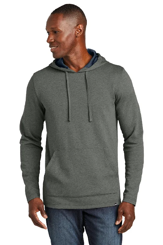 hoodie jackets for men -TravisMathew Mens Coveside Wrinkle Resistant Hooded Sweatshirt Hoodie w/ Pouch Pocket - Heather Dark Grey - New