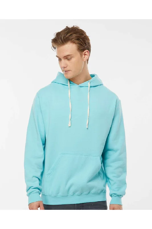 comfortable hoodies for men -Tultex Mens Fleece Hooded Sweatshirt Hoodie w/ Pouch Pocket - Purist Blue