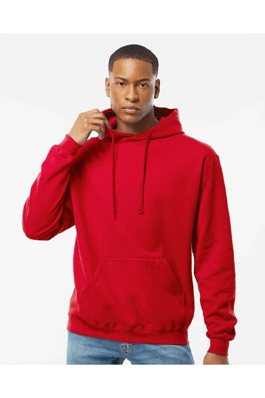 black hoodies for men -Tultex Mens Fleece Hooded Sweatshirt Hoodie w/ Pouch Pocket - Red