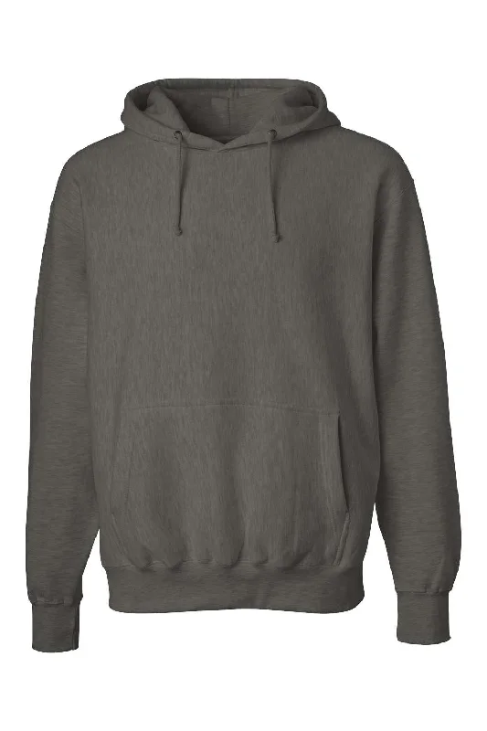 fleece sweatshirts for men -Weatherproof Mens Cross Weave Hooded Sweatshirt Hoodie w/ Pouch Pocket - Charcoal Grey